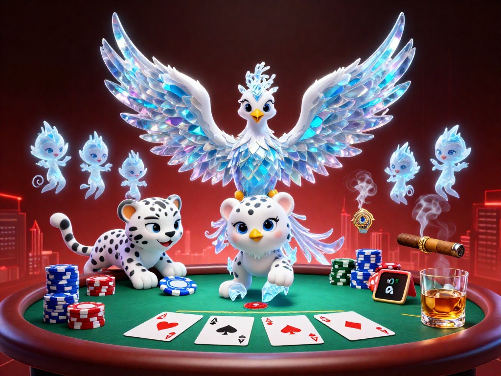 Experience winning moments at iwinclubb with an enchanting ice-themed casino illustration.