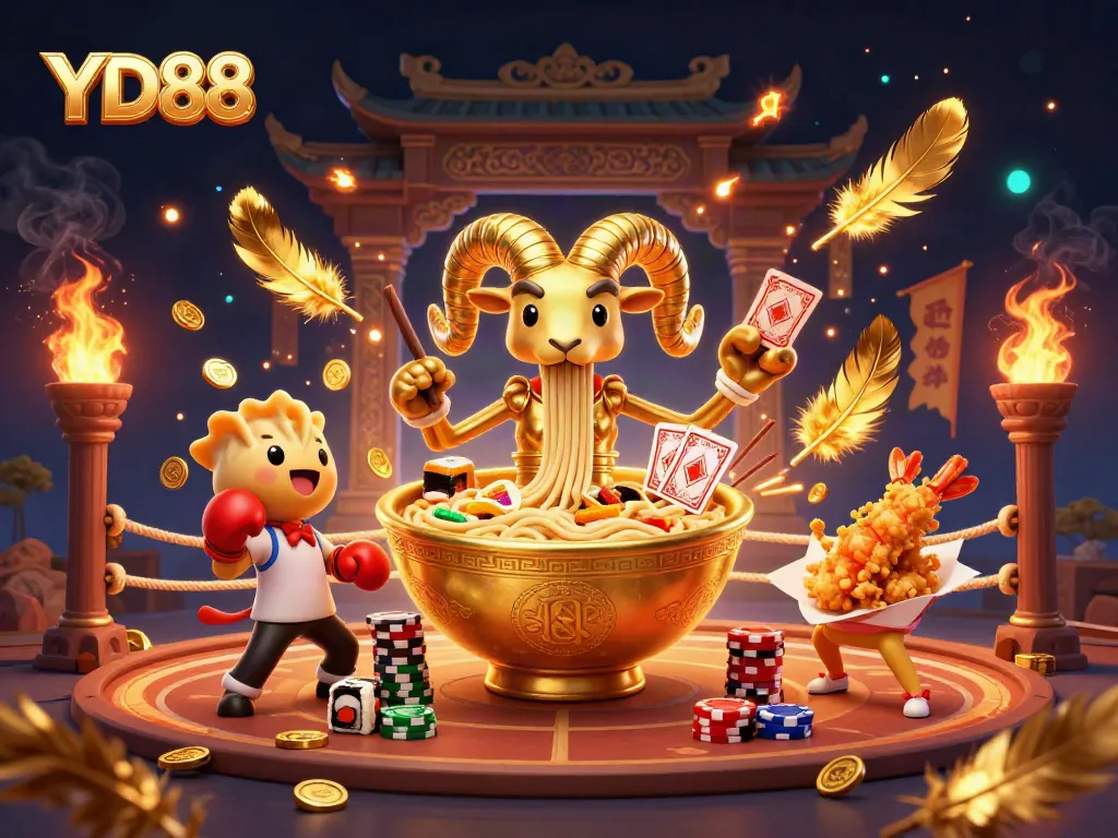 Experience thrilling gaming action with YD88, featuring dynamic characters and vibrant casino elements.