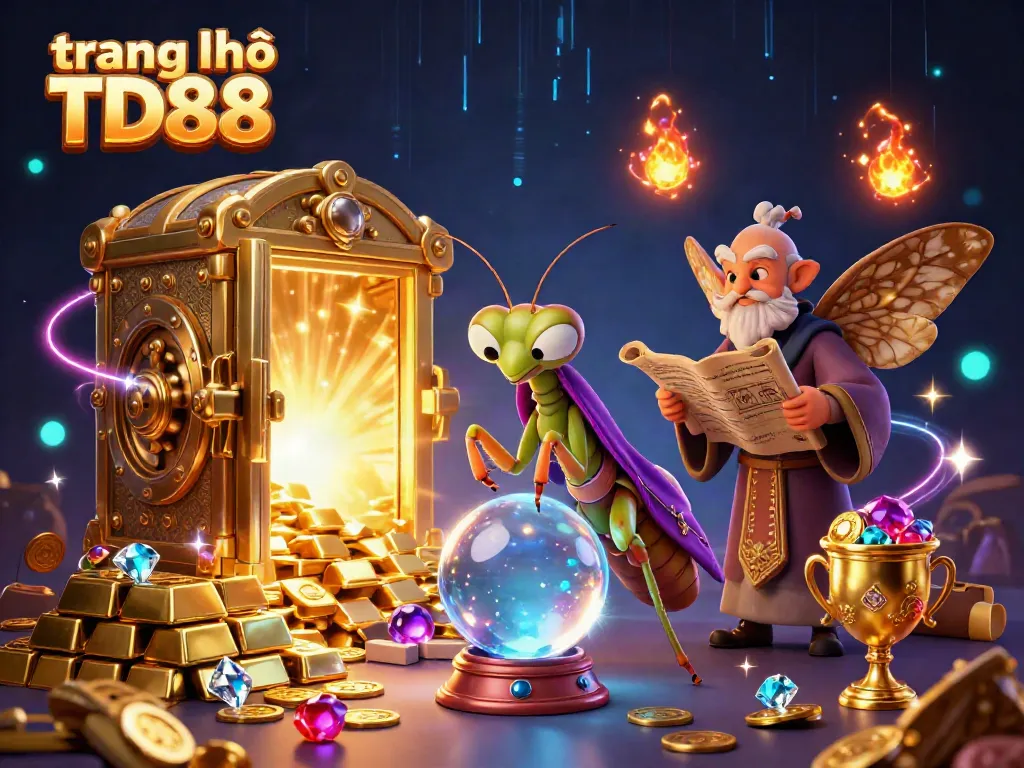 Experience the magical world of gambling at trang chủ TD88 with a mystical fortune teller scene.