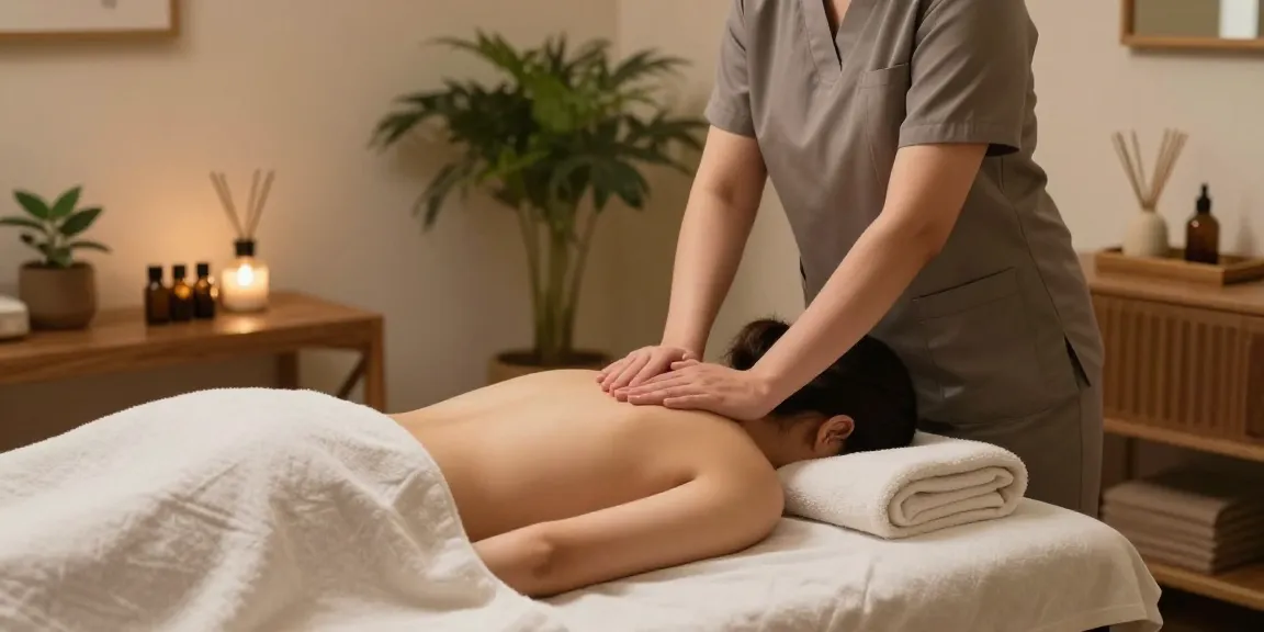 Experience 안산출장마사지 in a tranquil therapy room with soft lighting and soothing decor.