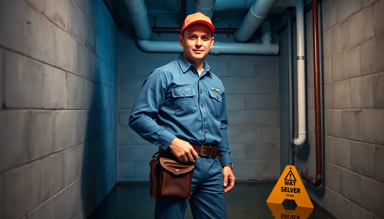 Emergency plumbing help for sewer backup with a NYC plumber addressing a sewer issue in a residential basement.