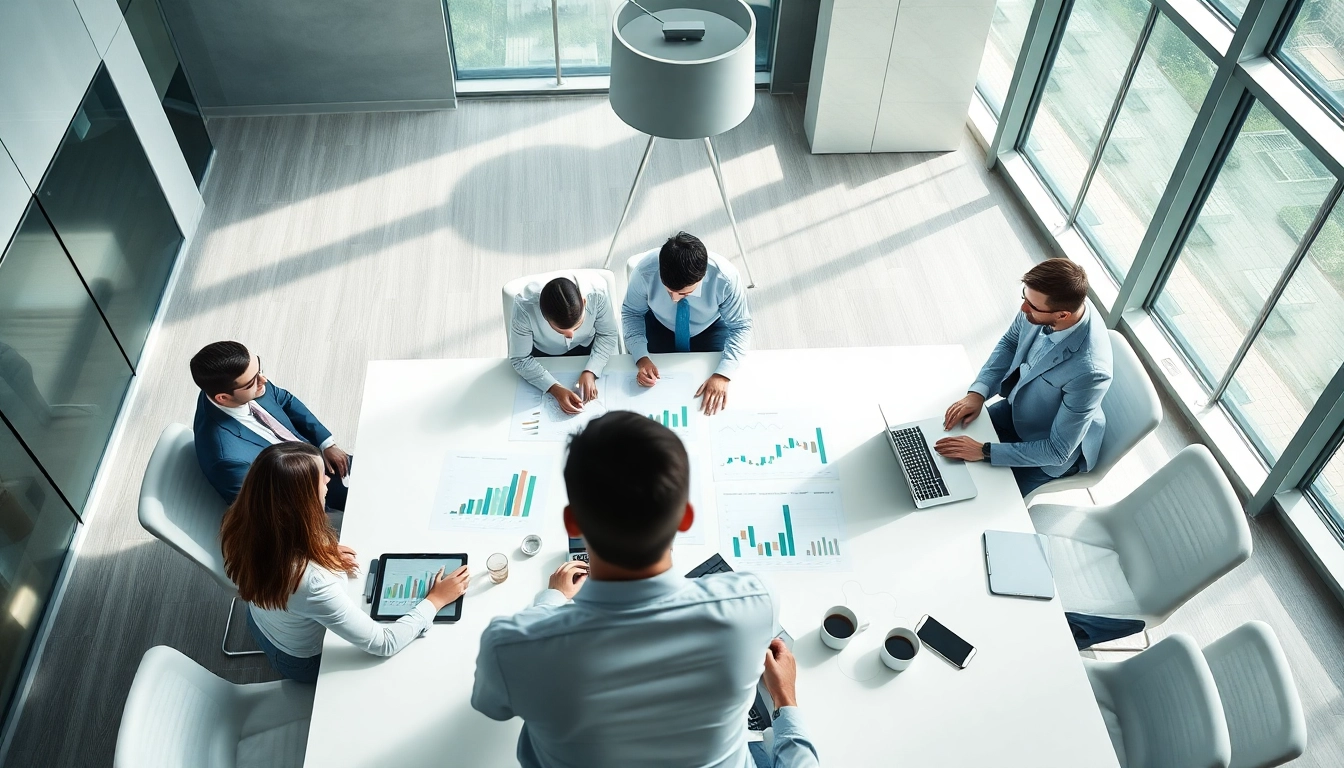 Quickplus Business Consultants collaborating in an innovative office setting.