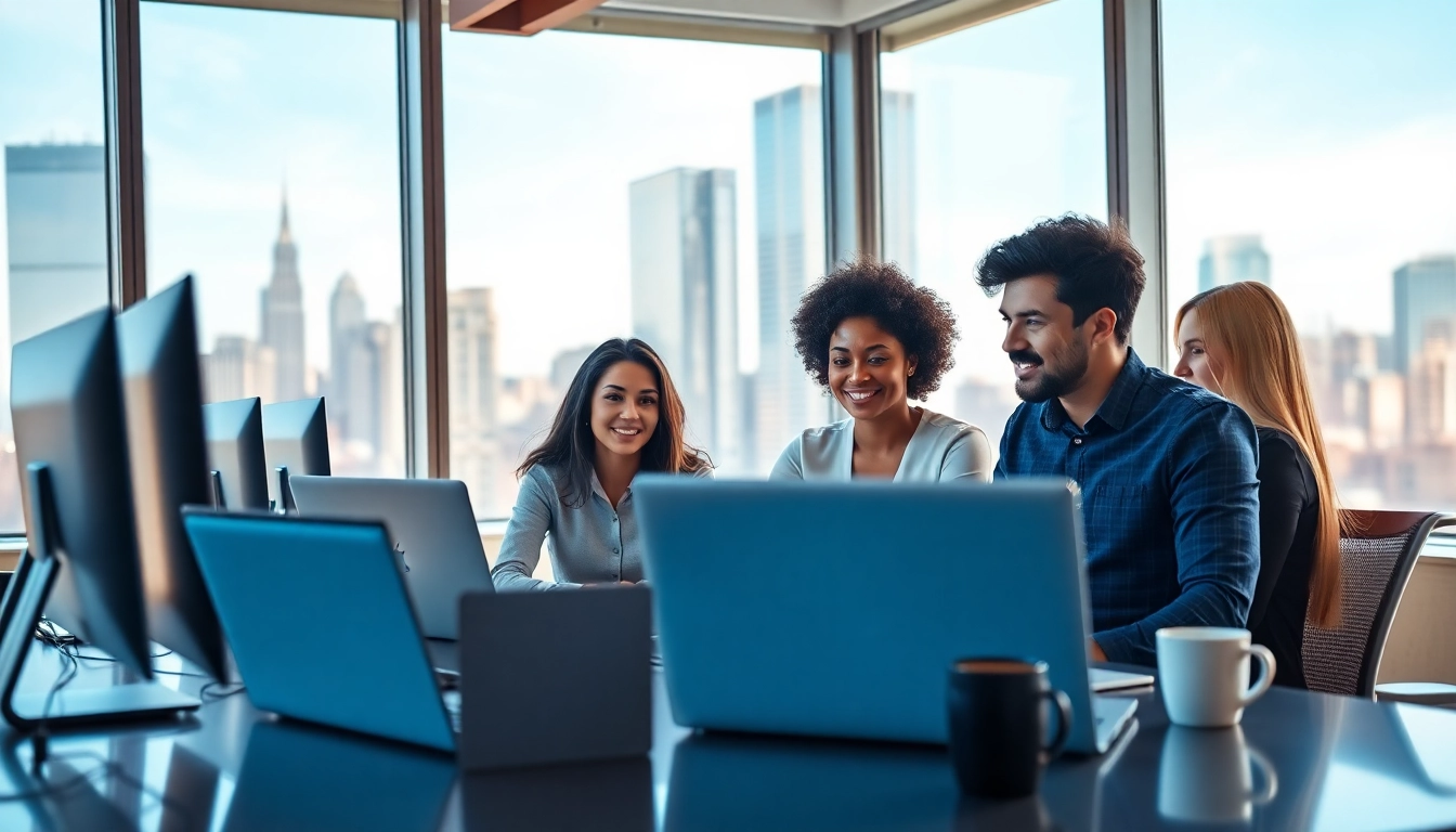 Web design and development in New York City, featuring a diverse team working collaboratively in a modern office.