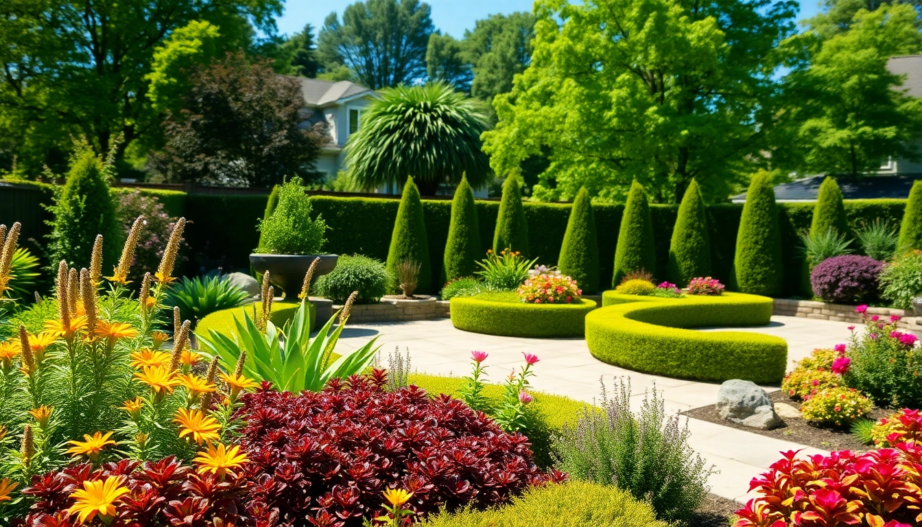 Landscaping contractor Danville creating a stunning outdoor garden with vibrant plants and patio.