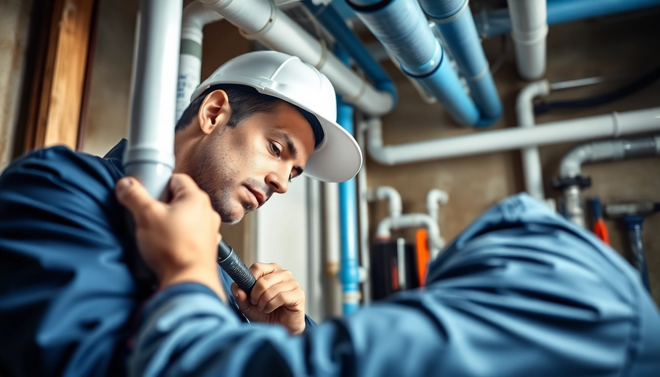 Plumber performing whole house repiping services St Petersburg FL with tools and bright workspace