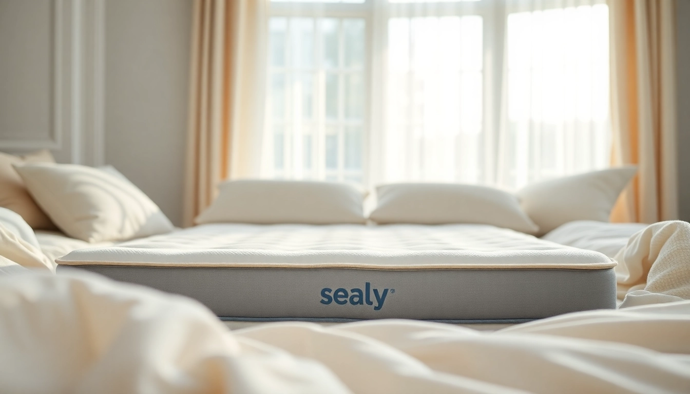 Discover the comfort of a Sealy foam mattress beautifully arranged in a serene bedroom.