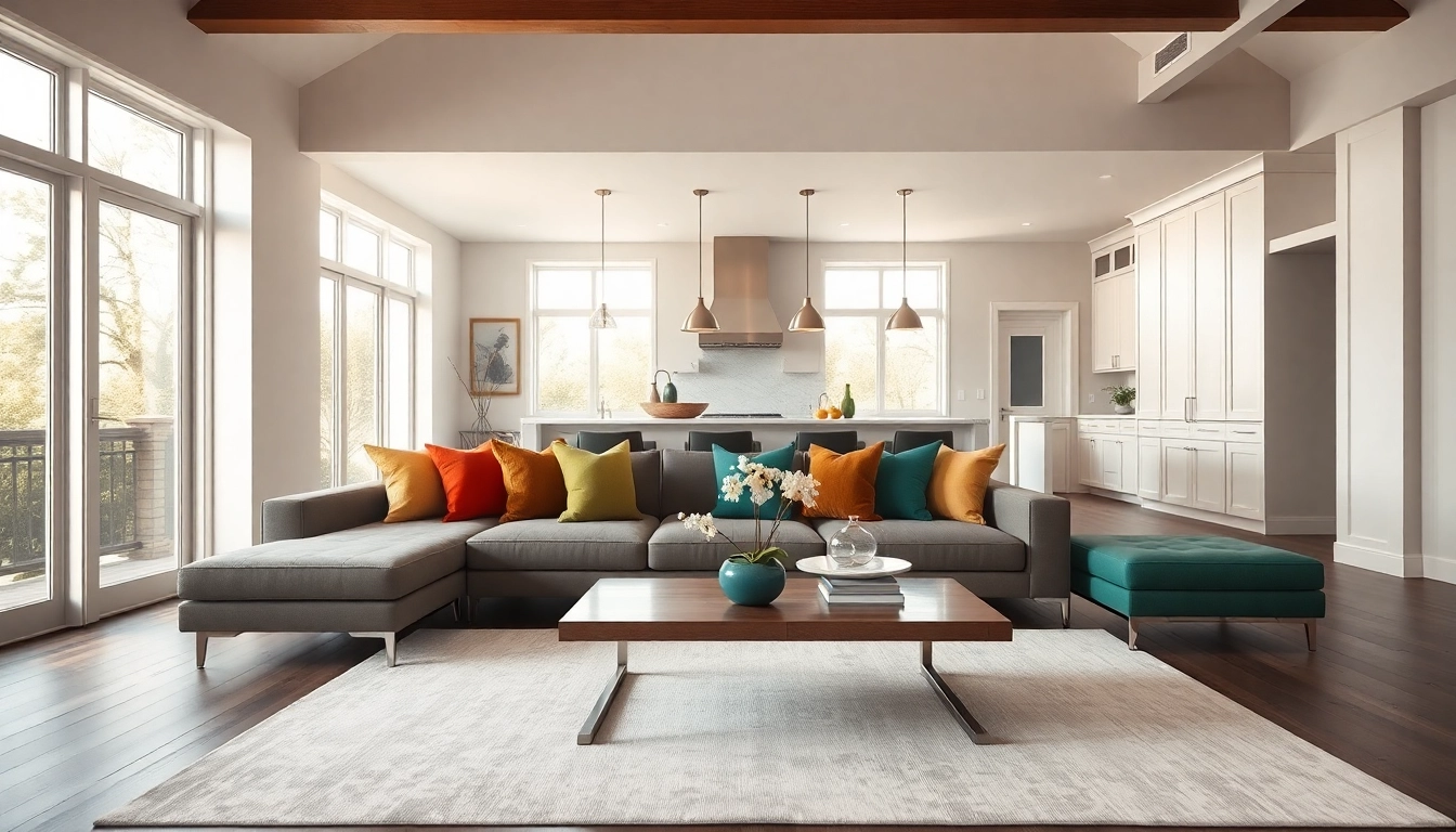 Stunning view of luxury home remodel Austin featuring a modern living space with elegant interior design.