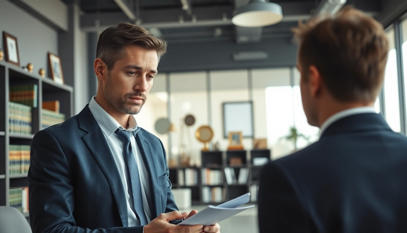 Clearwater truck accident lawyer consulting with a client in a professional office setting.