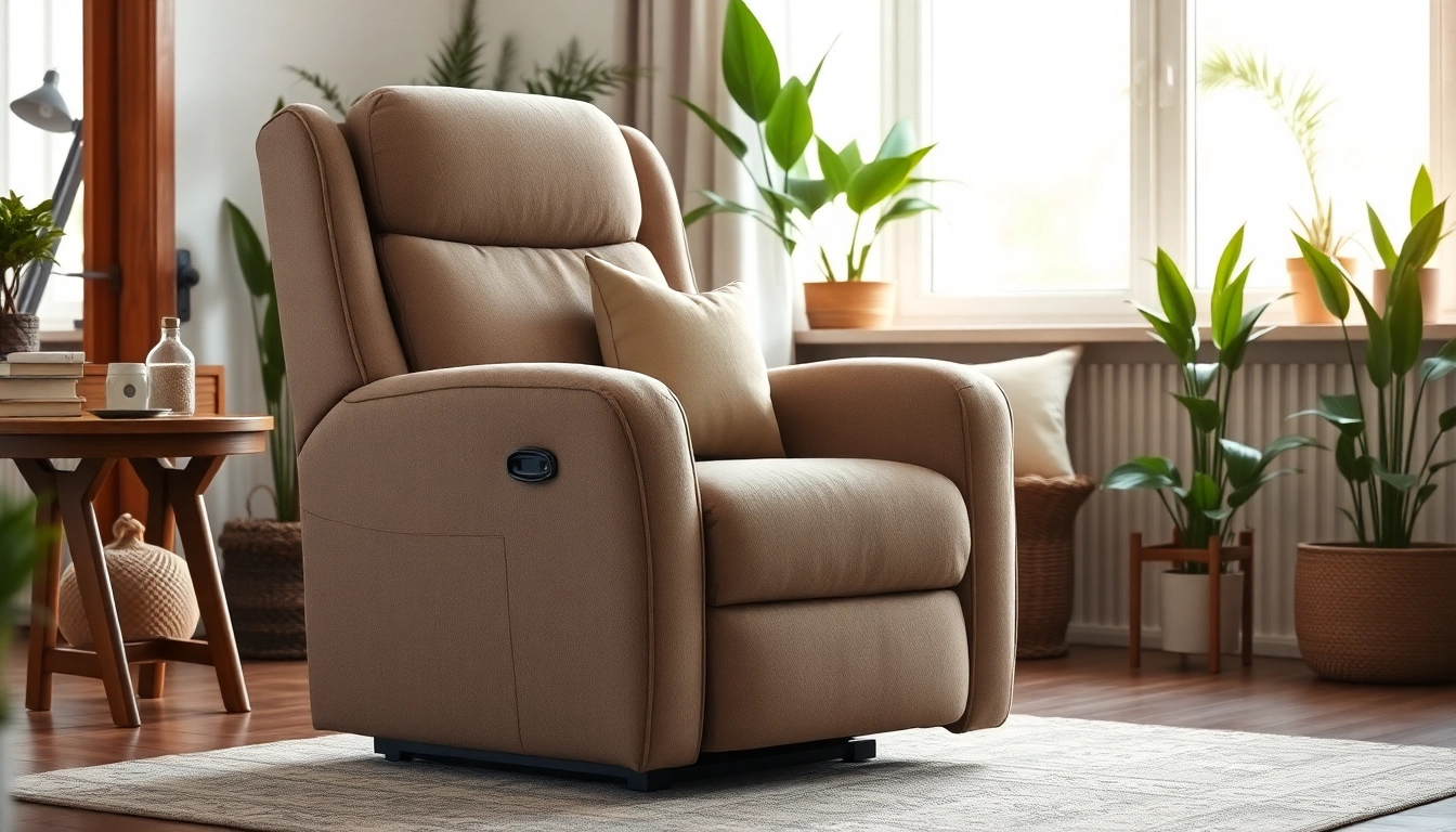 Relax in a lift chair with heat and massage in a cozy living room, designed for comfort and relaxation.