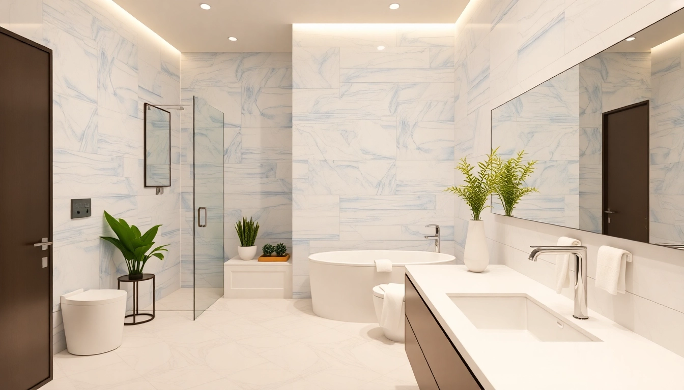 Elegant bathroom remodelling showcasing modern design features and bright aesthetics.